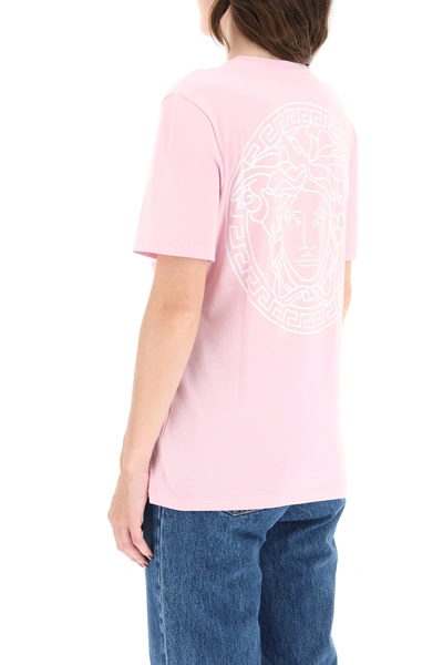 Shop Versace Logo Print T-shirt In Pink