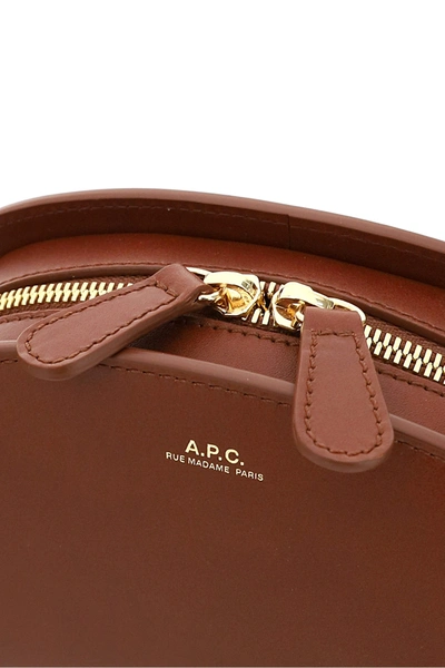Shop Apc Demi Lune Crossbody Mini Bag In Brown