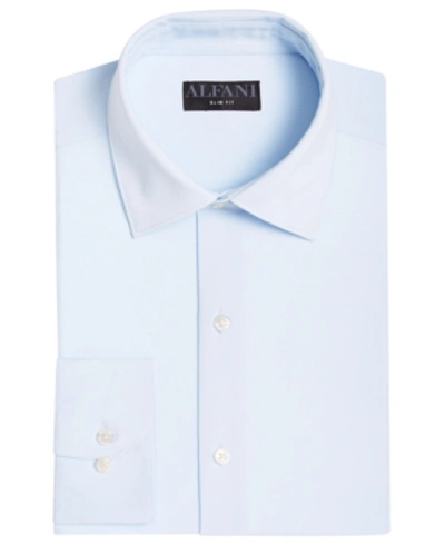 Shop Alfani Men's Slim-fit 4-way Performance Stretch Wrinkle-resistant Dress Shirt, Created For Macy's In Rain Song