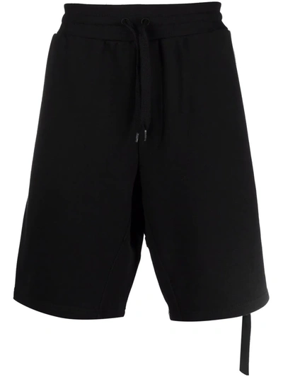 Shop Moschino Side-zip Detail Track Shorts In 黑色