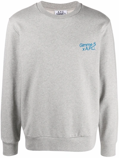 Shop Apc X Gimme Five Michele Logo-print Sweatshirt In Grey