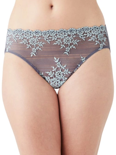 Shop Wacoal Embrace Lace Hi-cut Brief In Quiet Shade,ether