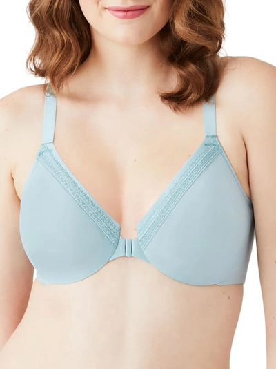 Shop Wacoal Perfect Primer Front-close Bra In Ether