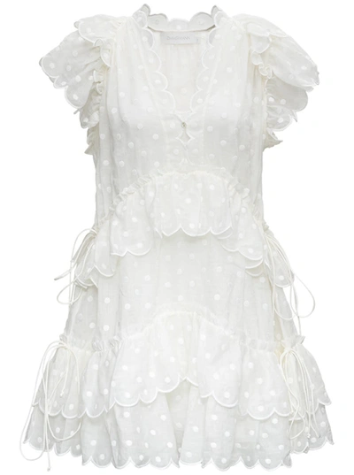 Shop Zimmermann Mae Dot Ivory Colored Dress In White