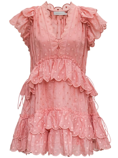 Shop Zimmermann Pink Mae Dot Dress