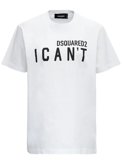 Shop Dsquared2 I Cant Jersey T-shirt With Logo In White