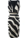 JUST CAVALLI studded waist zebra print dress,HANDWASH