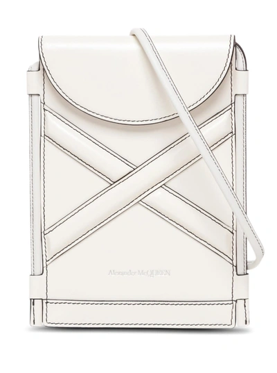 Shop Alexander Mcqueen The Curve Micro Crossbody Bag In White Leather