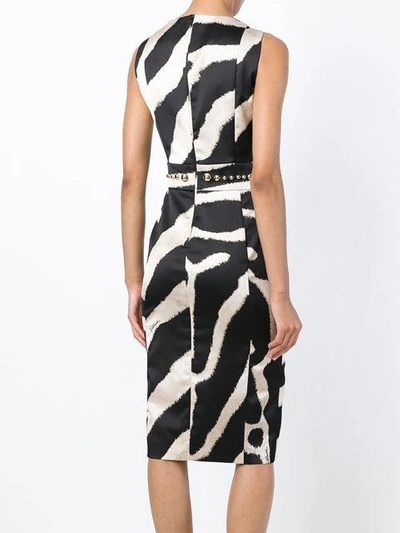 Shop Just Cavalli Studded Waist Zebra Print Dress