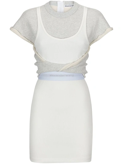 Shop Alexander Wang Hybrid Layered T-shirt Dress In White