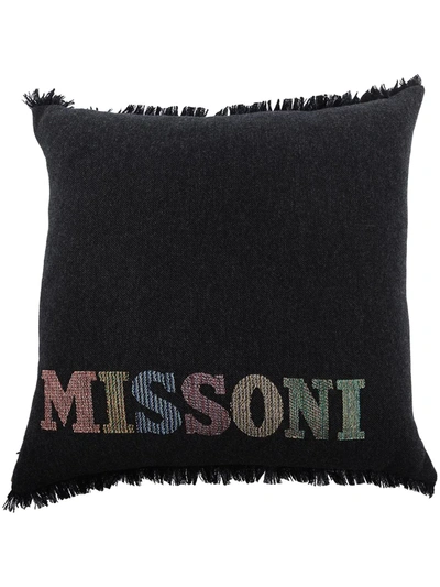 Shop Missoni Angus Logo-print Cushion (50x50) In Black