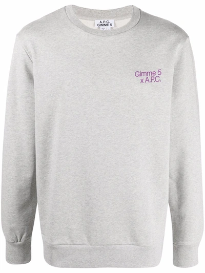 Shop Apc Eddy Graphic-print Sweatshirt In Grey