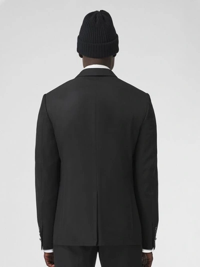 Shop Burberry Slim Fit Technical Wool Tailored Jacket In Black