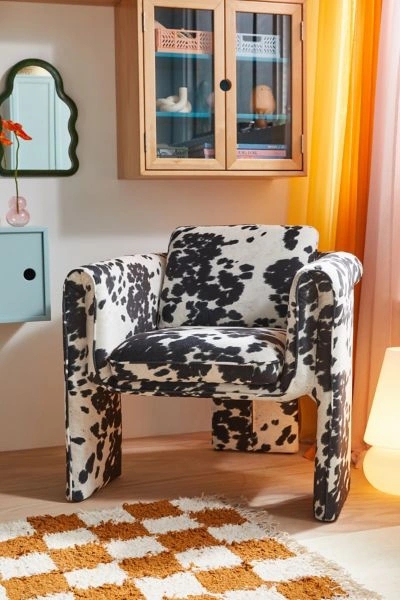 Shop Urban Outfitters Floria Patterned Velvet Chair In Assorted