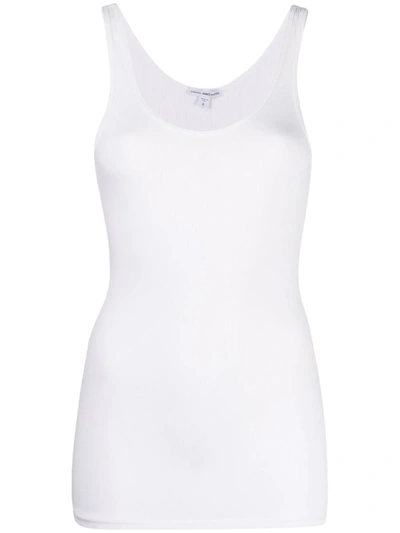 Shop James Perse U-neck Sleeveless Top In Weiss