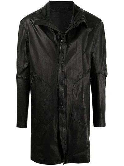 Shop Isaac Sellam Experience Pertinent Longline Leather Jacket In Schwarz