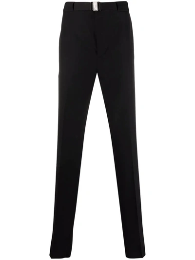 Shop Givenchy Belted Straight-leg Trousers In Schwarz