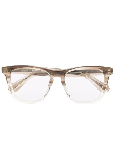 Shop Oliver Peoples Square-frame Glasses In Nude