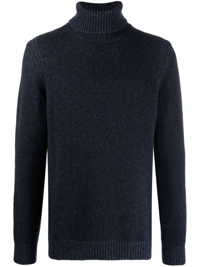 Shop Roberto Collina Roll-neck Merino Sweater In Blau