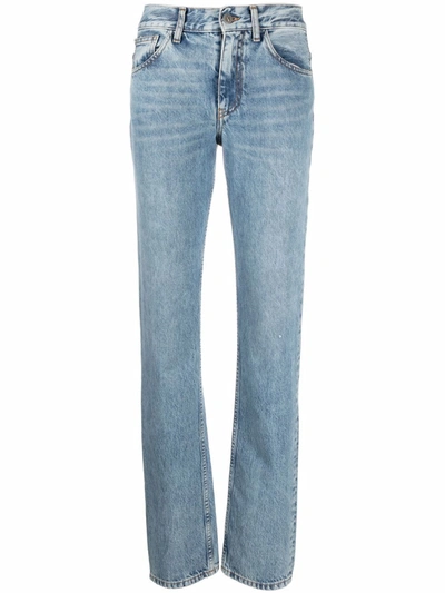 Shop Attico Straight-leg Denim Jeans In Blau
