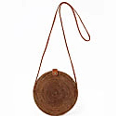 Betsy & Floss Palermo Round Raffia Basket In Raffia