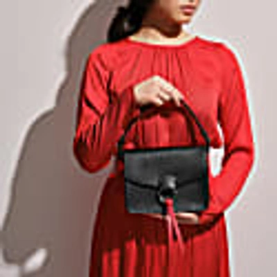 Plik Salma Saddle Crossbody Bag Black In Crossbody