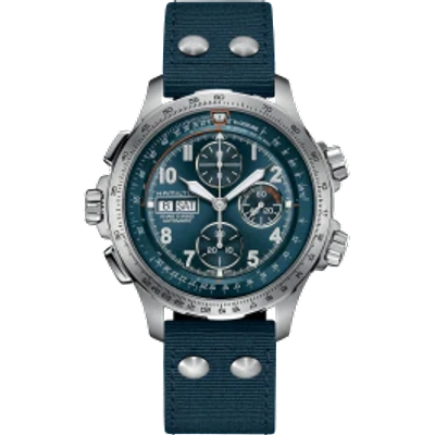 Shop Hamilton Khaki Aviation X-wind Auto Chrono In Blue