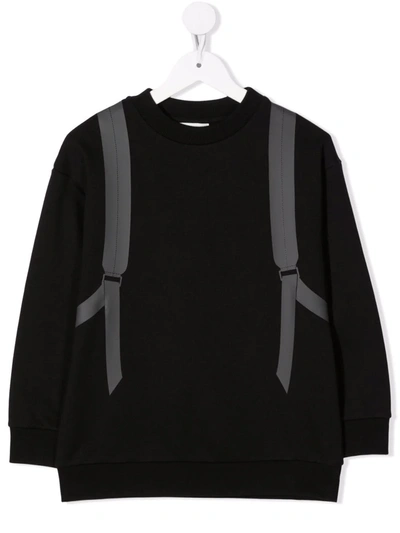 Shop Fendi Backpack-print Sweatshirt In Black
