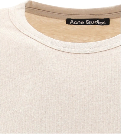 Shop Acne Studios "nash Face" T-shirt In Beige