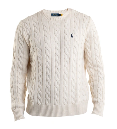 Shop Ralph Lauren Cable Knit Sweater In Beige