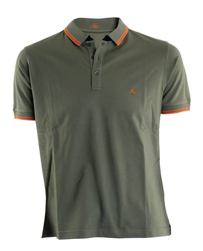 Shop Fay Polo Shirt Stretch In Green