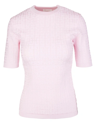 Shop Givenchy Woman Pink 4g Knitted Pullover In Light Pink