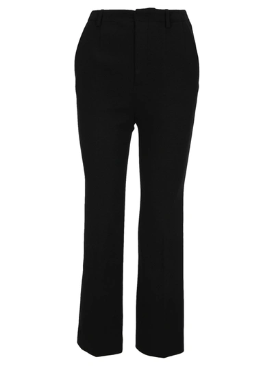 Shop Saint Laurent Cropped Flared Trousers In Black