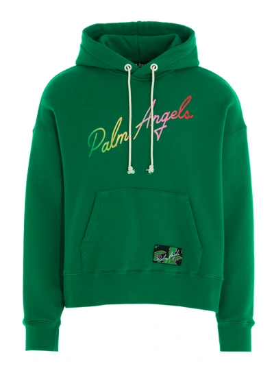 Shop Palm Angels Miami Logohoodie In Green