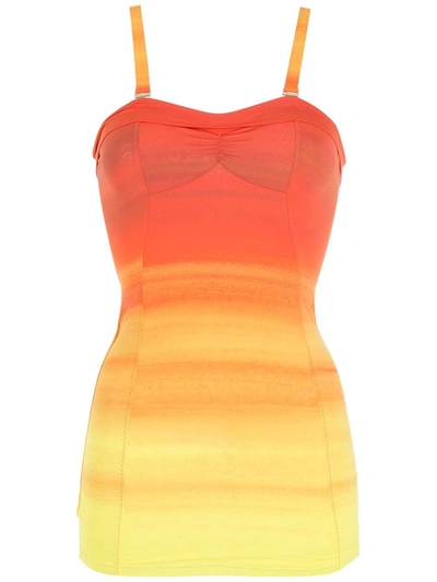 Shop Amir Slama Ombré Swimsuit In Orange