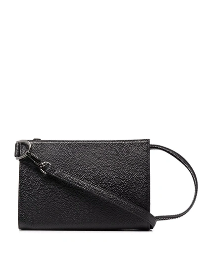 Shop Discord Yohji Yamamoto Grained Leather Shoulder Bag In Black