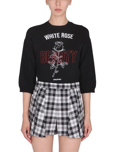 Shop Red Valentino Crew Neck Sweater In Black