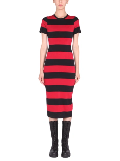 Shop Red Valentino Striped Tube Dress In Red