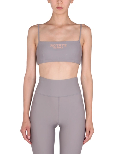 Rotate Birger Christensen Passio Crop-top With Logo - Rotate Sunday In Grey