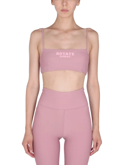 Rotate Birger Christensen Passio Logo-print Stretch Sports Bra In Pink