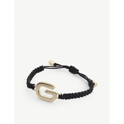 Shop Givenchy Womens 710-golden Yellow G Link Yellow Gold-toned Brass And Waxed Cotton Rope Bracelet