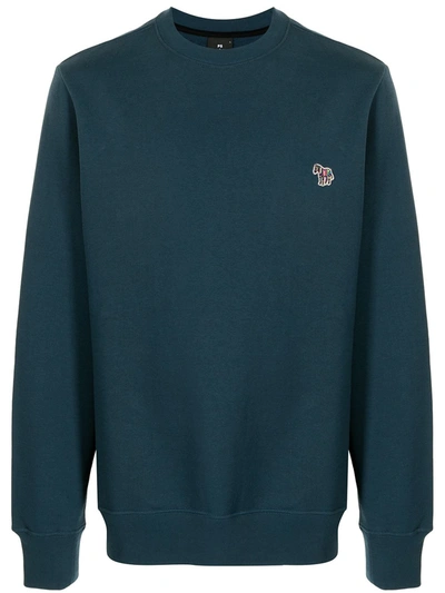 Shop Ps By Paul Smith Big Pony Organic-cotton Sweatshirt In Blue