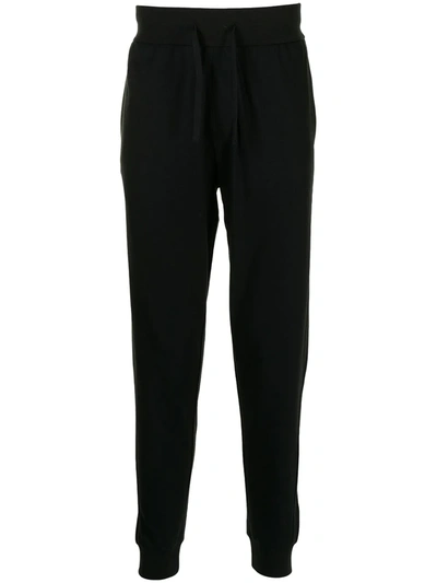 Shop Hugo Boss Drawstring-waist Cotton Track Trousers In Black