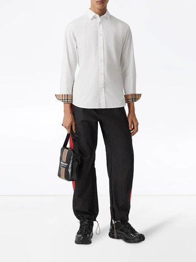 Shop Burberry Slim-fit Cotton Shirt In White