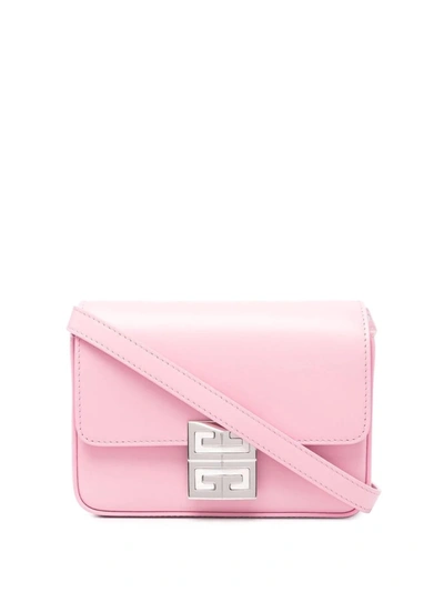 Shop Givenchy Pink And Silver Small 4g Bag In Smooth Box Leather In Baby Pink