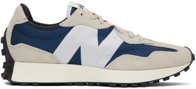 Shop New Balance Beige & Navy 327 Sneakers In Outerspace