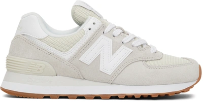 New Balance Beige 574 Trainers In Silver Birch | ModeSens