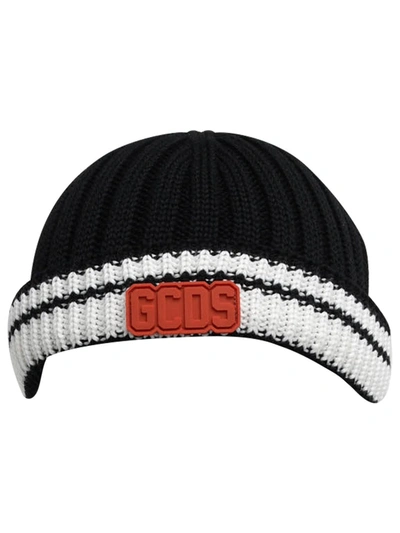 Shop Gcds Color Block Knitted Beanie In Black