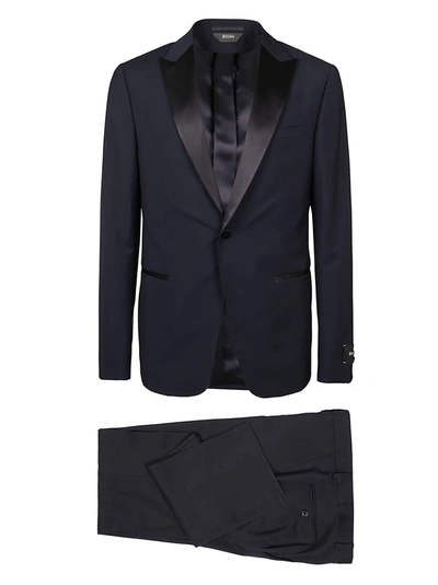 Shop Z Zegna Single Breasted Two In Navy