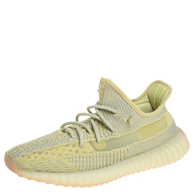 Pre-owned Yeezy X Adidas Green Knit Fabric Boost 350 V2 Antlia Low Top Trainers Size 44